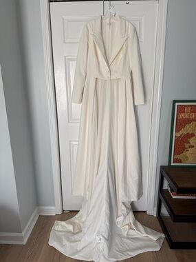 Justin Alexander Jacket - Tatum Long Sleeve Crepe Riding Coat